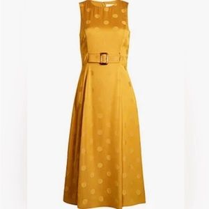 Ted Baker Innabel Polka Dot Print Sleeveless Dress, Mid Yellow